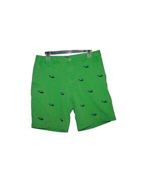 Polo Ralph Lauren Shorts Mens Size 34 Green Navy Blue Whale Embroidered